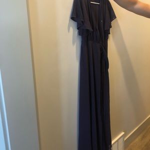 Purple Wrap Tie Maxi Dress